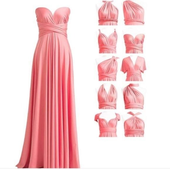 Dresses & Skirts - NEW Coral Long Maxi Convertible Bridesmaid Dress
